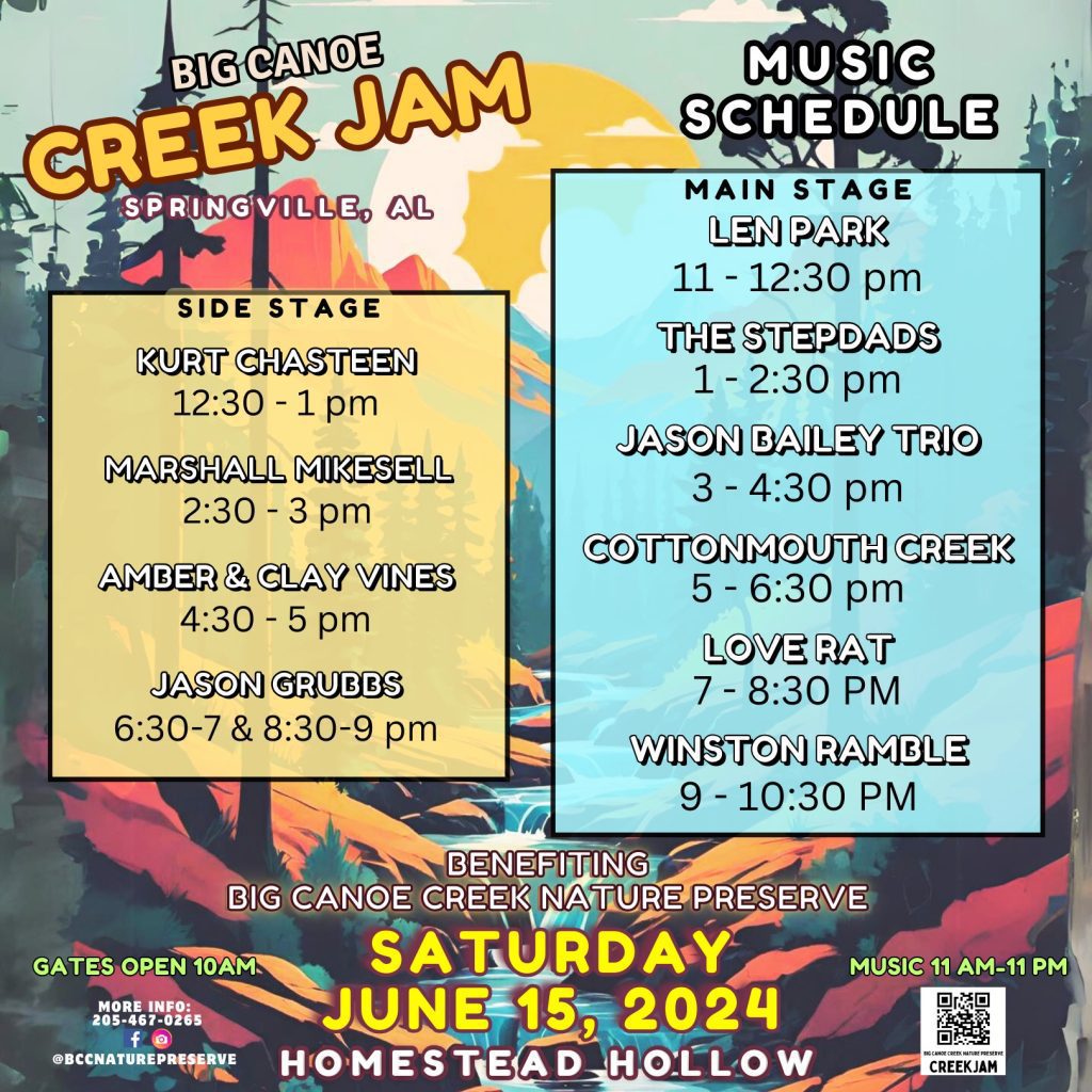 Creek Jam - Music Schedule